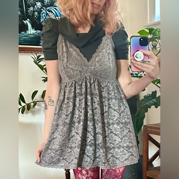Torrid Grey Lace BabyDoll Slip - Picture 5 of 9